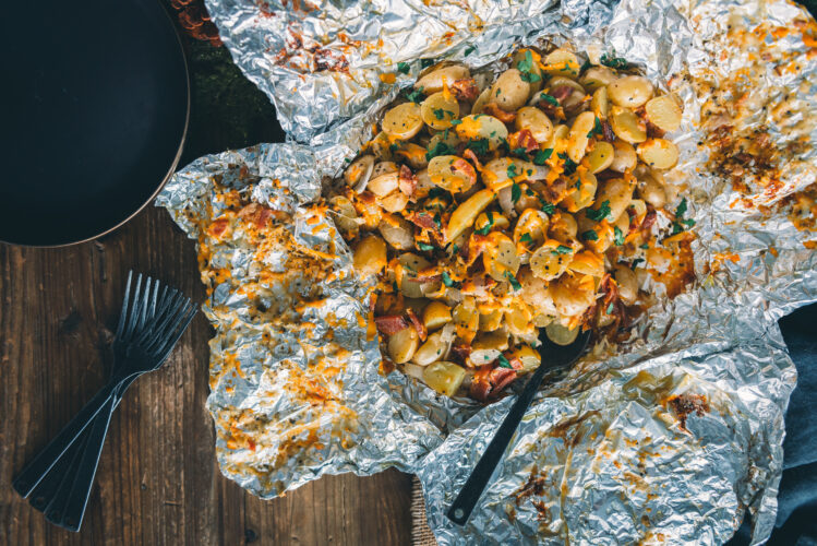 Buttery foil packet potatoes are perfect for camping